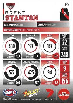 2016 Select Footy Stars #62 Brent Stanton Back